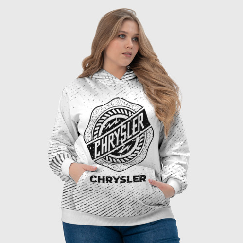 Женская толстовка 3D Chrysler с потертостями на светлом фоне, цвет 3D печать - фото 6