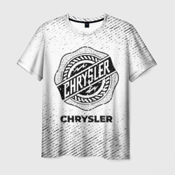 Мужская футболка 3D Chrysler с потертостями на светлом фоне