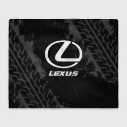 Плед 3D Lexus Speed на темном фоне со следами шин