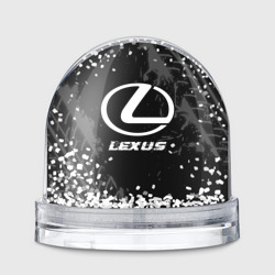 Игрушка Снежный шар Lexus Speed на темном фоне со следами шин