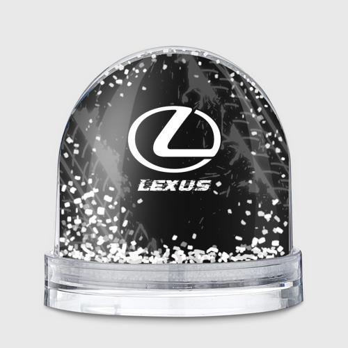 Игрушка Снежный шар Lexus Speed на темном фоне со следами шин