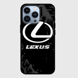 Чехол для iPhone 13 Pro Lexus Speed на темном фоне со следами шин