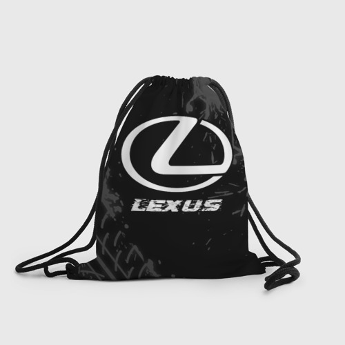 Рюкзак-мешок 3D Lexus Speed на темном фоне со следами шин