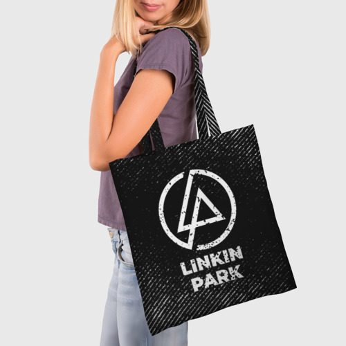 Шоппер 3D Linkin Park с потертостями на темном фоне - фото 3