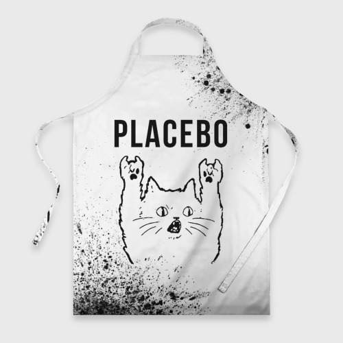 Фартук 3D Placebo рок кот на светлом фоне