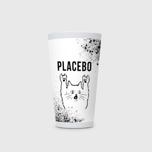 Кружка Латте Placebo рок кот на светлом фоне - фото 2