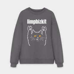 Мужской свитшот oversize без начеса хлопок Limp Bizkit rock cat