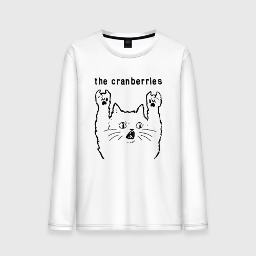 Мужской лонгслив хлопок The Cranberries - rock cat, цвет белый