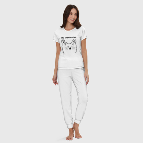 Женская пижама хлопок The Cranberries - rock cat, цвет белый - фото 5