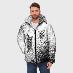 Мужская зимняя куртка 3D Babymetal и рок символ на светлом фоне - фото 2