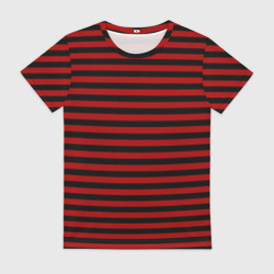 Женская футболка 3D Темно-красные полосы