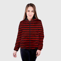 Женская куртка 3D Темно-красные полосы - фото 2