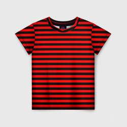 Детская футболка 3D Черно-красные полосы