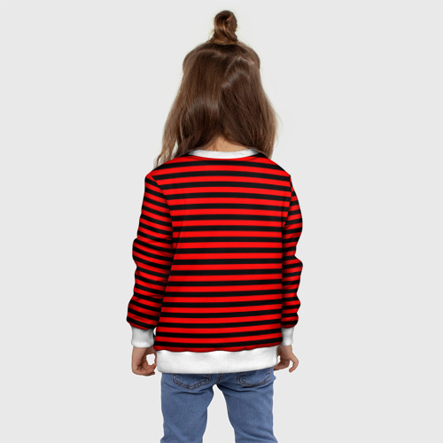 Детский свитшот 3D Черно-красные полосы, цвет 3D печать - фото 8