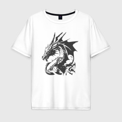 Мужская футболка хлопок Oversize Скандинавский дракон викингов