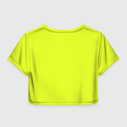 Топик (короткая футболка или блузка, не доходящая до середины живота) с принтом Lime Buddha для женщины, вид сзади №1. Цвет основы: белый