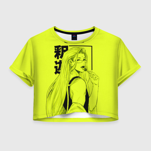 Женская футболка Crop-top с принтом Lime Buddha, вид спереди №1