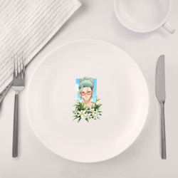 Набор: тарелка + кружка Будда с цветами - фото 2