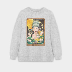 Женский свитшот oversize без начеса хлопок The Buddha Tarot Card