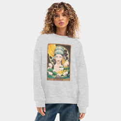 Женский свитшот oversize без начеса хлопок The Buddha Tarot Card - фото 2