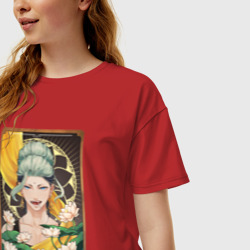 Женская футболка хлопок Oversize The Buddha Tarot Card - фото 2