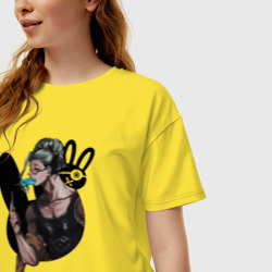 Женская футболка хлопок Oversize Buddha with ice cream - фото 2