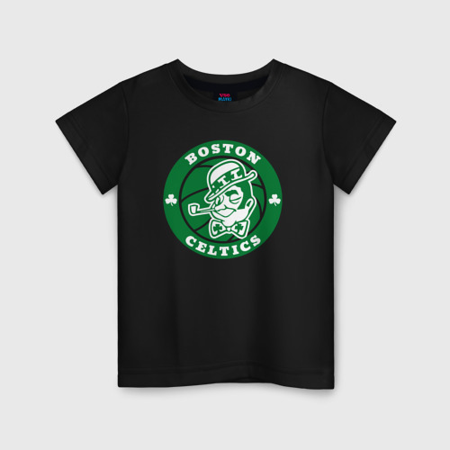Детская футболка хлопок Celtics, цвет черный