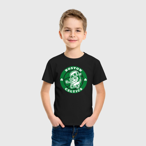 Детская футболка хлопок Celtics, цвет черный - фото 3