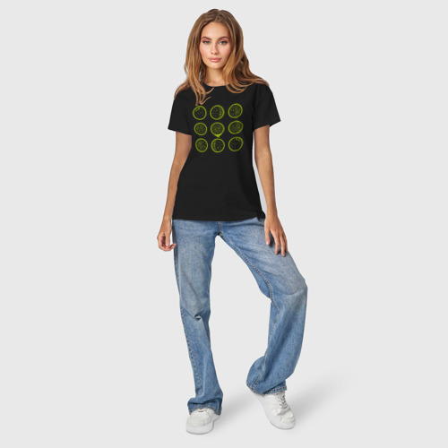 Светящаяся женская футболка Лаймовый цикл, цвет черный - фото 6