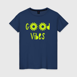Светящаяся женская футболка Flowers - Good vibes