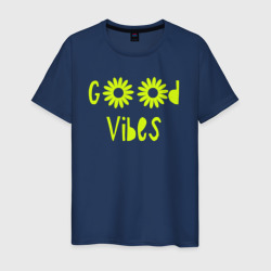 Светящаяся мужская футболка Flowers - Good vibes