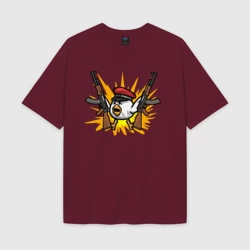 Женская футболка Oversize хлопок texturе Взрывной цыпленок