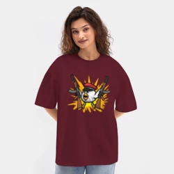 Женская футболка Oversize хлопок texturе Взрывной цыпленок - фото 2
