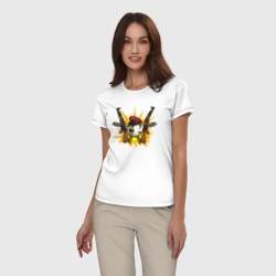 Женская пижама с белой футболкой хлопок Взрывной цыпленок - фото 2