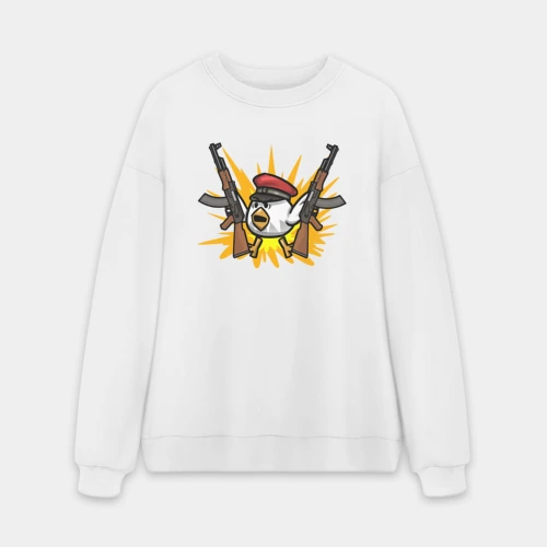 Мужской свитшот oversize без начеса хлопок Взрывной цыпленок