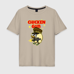 Мужская футболка хлопок Oversize Chicken Gun - игра