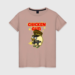 Женская футболка хлопок Chicken Gun - игра
