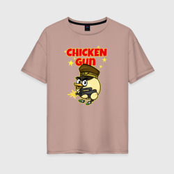 Женская футболка хлопок Oversize Chicken Gun - игра