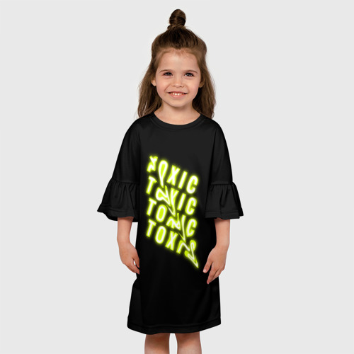 Детское платье 3D с принтом Toxic neon, вид сбоку #3