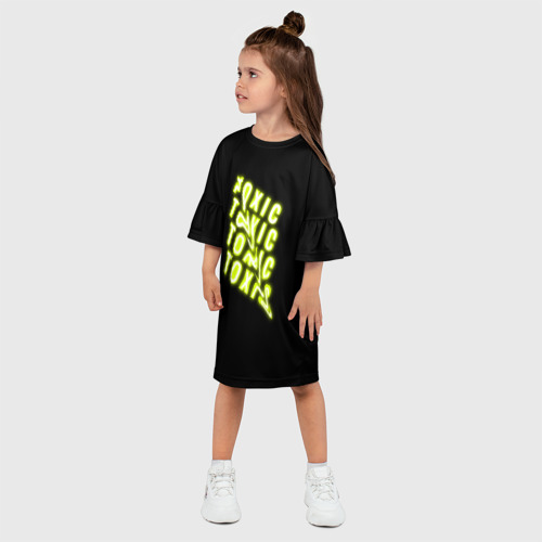 Детское платье 3D с принтом Toxic neon, фото на моделе #1