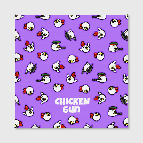 Холст квадратный Chicken Gun - паттерн, цвет 3D печать - фото 2