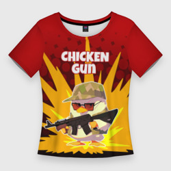 Женская футболка 3D Slim Chicken Gun - спецназ