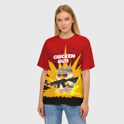 Женская футболка oversize 3D Chicken Gun - спецназ - фото 2