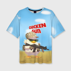Женская футболка oversize 3D Цыпленок - Чикен Ган