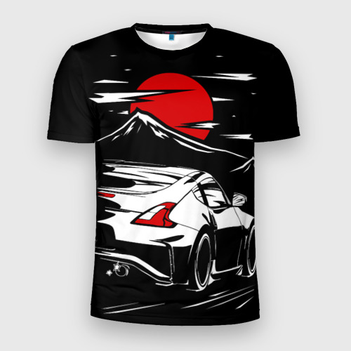 Мужская футболка 3D Slim с принтом Nissan 370Z, вид спереди #2