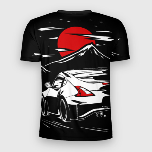 Мужская футболка 3D Slim с принтом Nissan 370Z, вид сзади #1