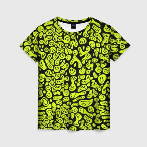 Женская футболка 3D с принтом Toxic smile, вид спереди #2