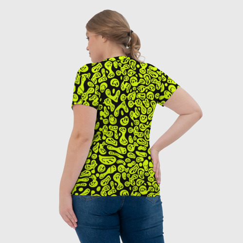 Женская футболка 3D с принтом Toxic smile, вид сзади #2