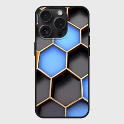 Чехол силиконовый для Apple iPhone 15 Pro Мax матовый Гексагон