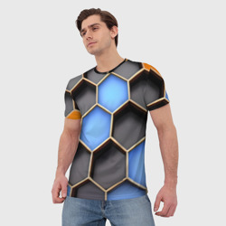 Мужская футболка 3D Гексагон - фото 2